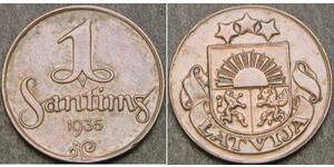 1 Santims Lettonia Bronzo 