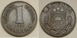 1 Santims Lettonia Bronzo 
