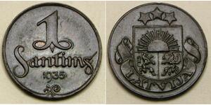 1 Santims Lettonia Bronzo 