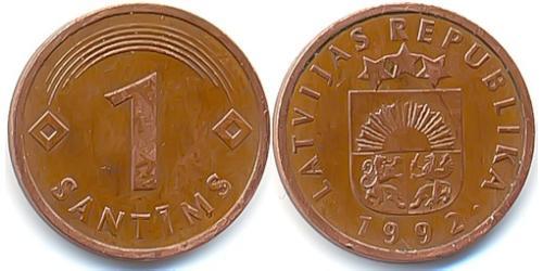 1 Santims Lettonie (1991 - ) Acier/Nickel 
