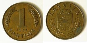 1 Santims Латвия Бронза 