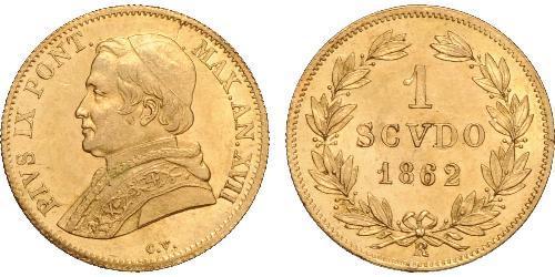 1 Scudo Papal States (752-1870) Gold Pope Pius IX (1792- 1878)