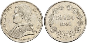 1 Scudo Estados Pontificios (752-1870)  Pío IX (1792- 1878)