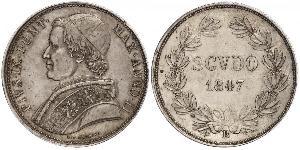 1 Scudo Kirchenstaat (752-1870)  Pius IX (1792- 1878)