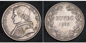 1 Scudo Papal States (752-1870)  Pope Pius IX (1792- 1878)