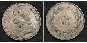 1 Scudo Papal States (752-1870)  Pope Pius IX (1792- 1878)