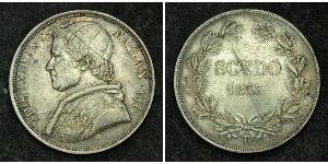 1 Scudo Papal States (752-1870)  Pope Pius IX (1792- 1878)