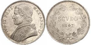 1 Scudo Papal States (752-1870)  Pope Pius IX (1792- 1878)