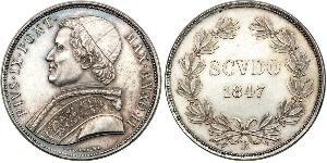 1 Scudo États pontificaux (752-1870)  Pie IX (1792- 1878)