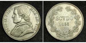 1 Scudo États pontificaux (752-1870)  Pie IX (1792- 1878)