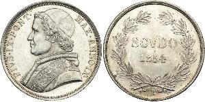 1 Scudo États pontificaux (752-1870)  Pie IX (1792- 1878)