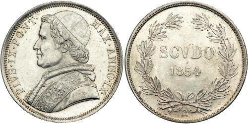 1 Scudo États pontificaux (752-1870)  Pie IX (1792- 1878)