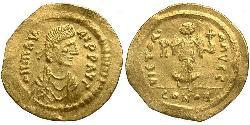 1 Semissis Imperio bizantino (330-1453) Oro Mauricio Tiberio (539-602)