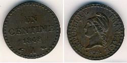 1 Sent Deuxième République (France) (1848-1852) Cuivre 