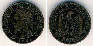 1 Sent Zweites Kaiserreich (1852-1870) Kupfer Napoleon III (1808-1873)