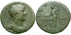 1 Sestercio Imperio romano (27BC-395) Bronce Adriano  (76 - 138) 