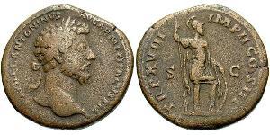 1 Sestercio Imperio romano (27BC-395) Bronce Marco Aurelio (121-180)