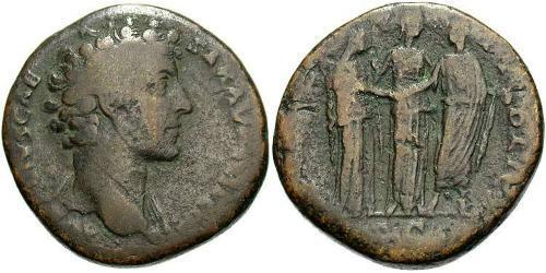 1 Sestercio Imperio romano (27BC-395) Bronce Marco Aurelio (121-180)