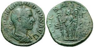 1 Sesterz Römische Kaiserzeit (27BC-395) Bronze Philipp I (204-249)