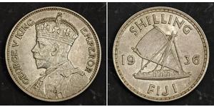 1 Shilling Fiji (1970 - ) / Empire britannique (1497 - 1949) Argent George V (1865-1936)