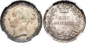 1 Shilling Regno Unito di Gran Bretagna e Irlanda (1801-1922) Argento Vittoria (1819 - 1901)