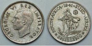 1 Shilling Sudafrica (1910 - ) Argento Giorgio VI (1895-1952)