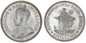 1 Shilling Sudafrica (1910 - ) Argento Giorgio V (1865-1936)