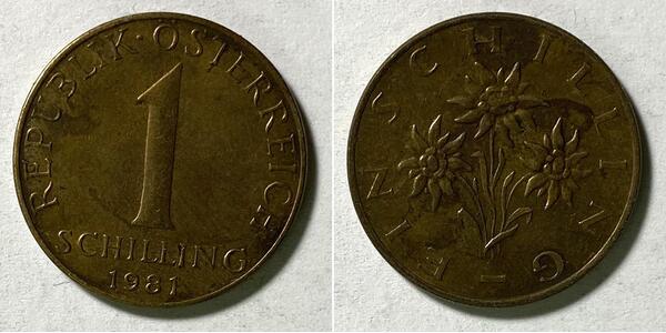 1 Shilling Republic of Austria (1955 - ) Brass 