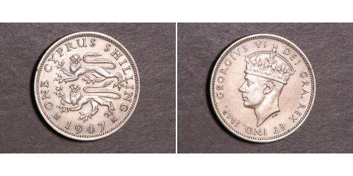 1 Shilling British Cyprus (1878 - 1960) Cuivre/Nickel George VI (1895-1952)