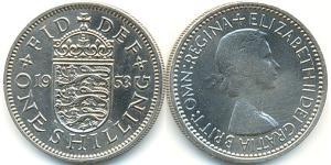 1 Shilling Vereinigtes Königreich (1922-) Kupfer/Nickel Elizabeth II (1926-2022)