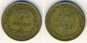 1 Shilling British West Africa (1780 - 1960) Laiton George VI (1895-1952)