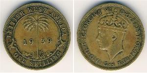 1 Shilling África Occidental Británica (1780 - 1960) Latón Jorge VI (1895-1952)