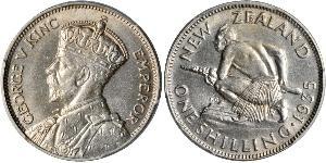 1 Shilling Nueva Zelanda Plata Jorge V (1865-1936)