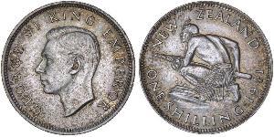 1 Shilling Nueva Zelanda Plata Jorge VI (1895-1952)