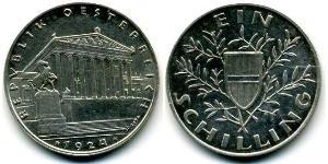 1 Shilling Primera República de Austria (1918-1934) Plata 