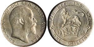 1 Shilling Reino Unido de Gran Bretaña e Irlanda (1801-1922) Plata Eduardo VII (1841-1910)