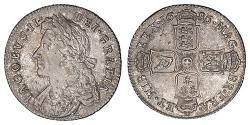1 Shilling Reino de Inglaterra (927-1649,1660-1707) Plata Jacobo II (1633-1701)