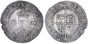 1 Shilling Reino de Inglaterra (927-1649,1660-1707) Plata Eduardo VI  (1537-1553)