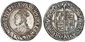 1 Shilling Reino de Inglaterra (927-1649,1660-1707) Plata Isabel I (1533-1603)