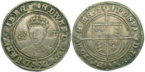 1 Shilling Reino de Inglaterra (927-1649,1660-1707) Plata Eduardo VI  (1537-1553)