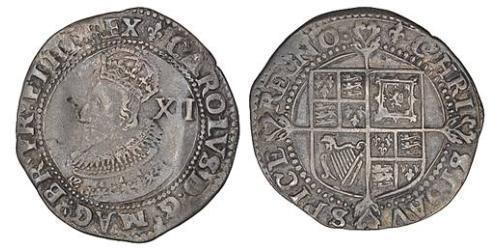 1 Shilling Reino de Inglaterra (927-1649,1660-1707) Plata Carlos I (1600-1649)