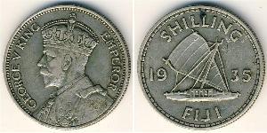 1 Shilling Fiji (1970 - ) / Britisches Weltreich (1497 - 1949) Silber George V (1865-1936)