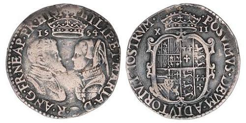1 Shilling Königreich England (927-1649,1660-1707) Silber Maria I. (England)(1516-1558)