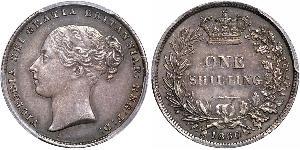 1 Shilling Vereinigtes Königreich von Großbritannien und Irland (1801-1922) Silber Victoria (1819 - 1901)