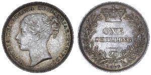 1 Shilling Vereinigtes Königreich von Großbritannien und Irland (1801-1922) Silber Victoria (1819 - 1901)