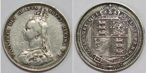1 Shilling Vereinigtes Königreich von Großbritannien und Irland (1801-1922) Silber Victoria (1819 - 1901)