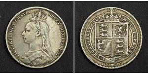 1 Shilling Vereinigtes Königreich von Großbritannien und Irland (1801-1922) Silber Victoria (1819 - 1901)
