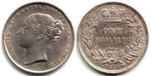 1 Shilling Vereinigtes Königreich von Großbritannien und Irland (1801-1922) Silber Victoria (1819 - 1901)