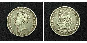 1 Shilling Vereinigtes Königreich von Großbritannien und Irland (1801-1922) Silber Georg IV (1762-1830)