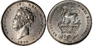 1 Shilling Vereinigtes Königreich von Großbritannien und Irland (1801-1922) Silber Georg IV (1762-1830)